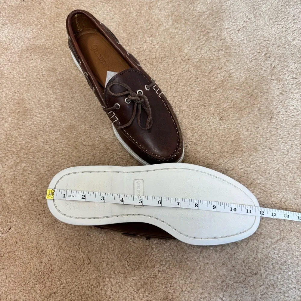 Quoddy Canoe Shoe Moc Boat Loafer Brown Leather Sz 10